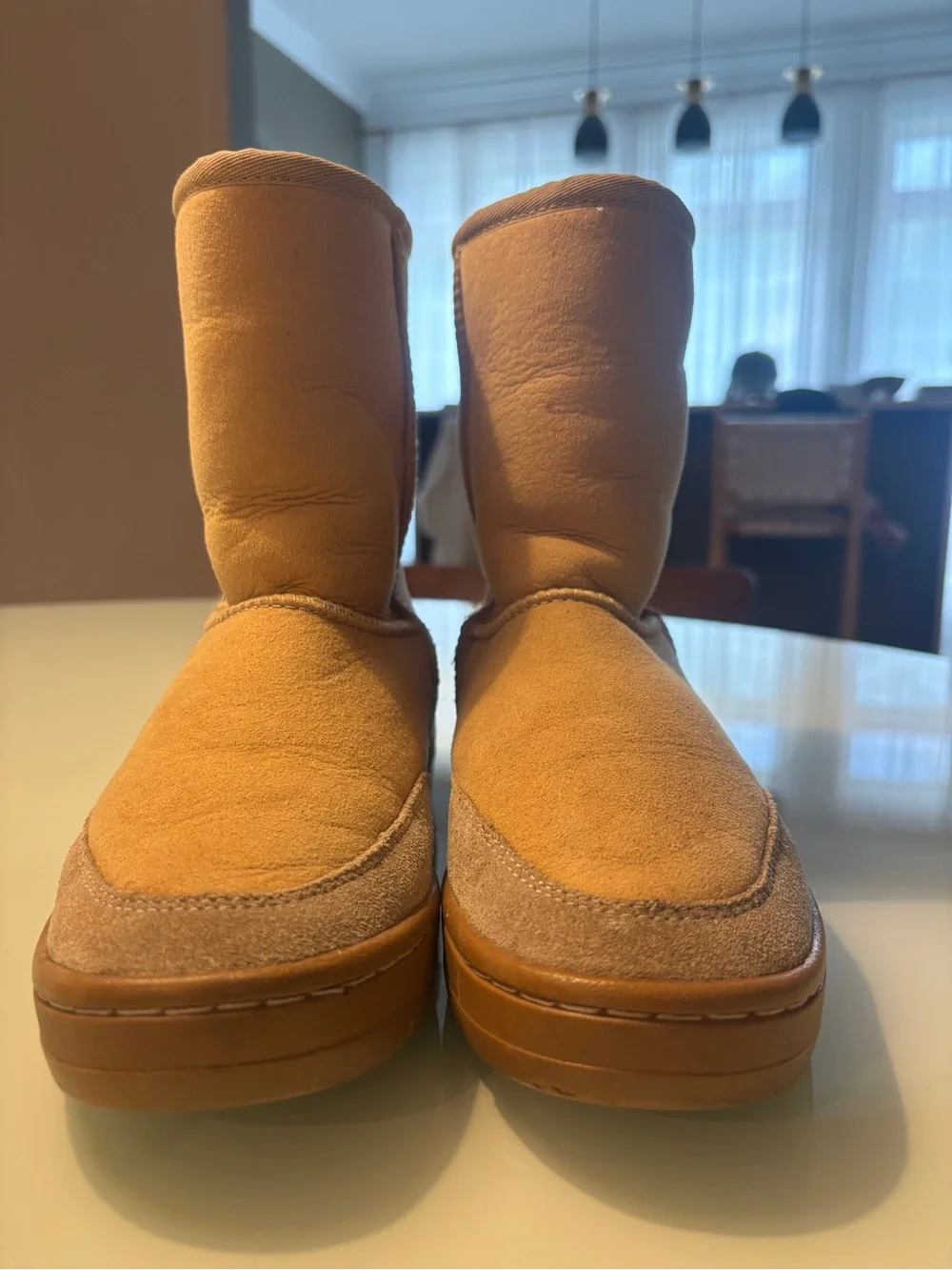 $140 UGG Australia Iltra Sort Revival Suede Shearling Boots - Tan